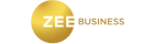 Zee Business logo featuring white and gold text inside a golden circular design.