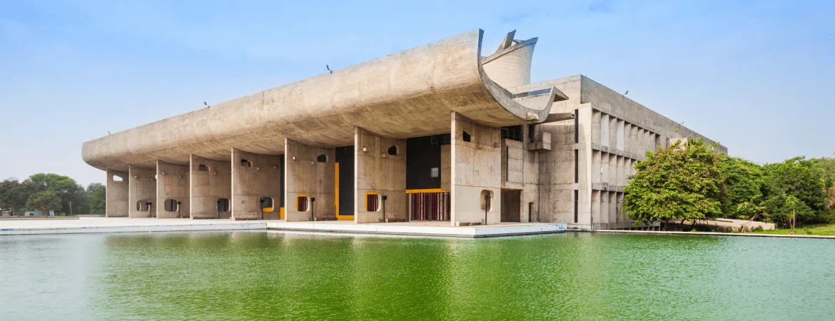 Architectural view of the Punjab and Haryana High Court in Chandigarh.
