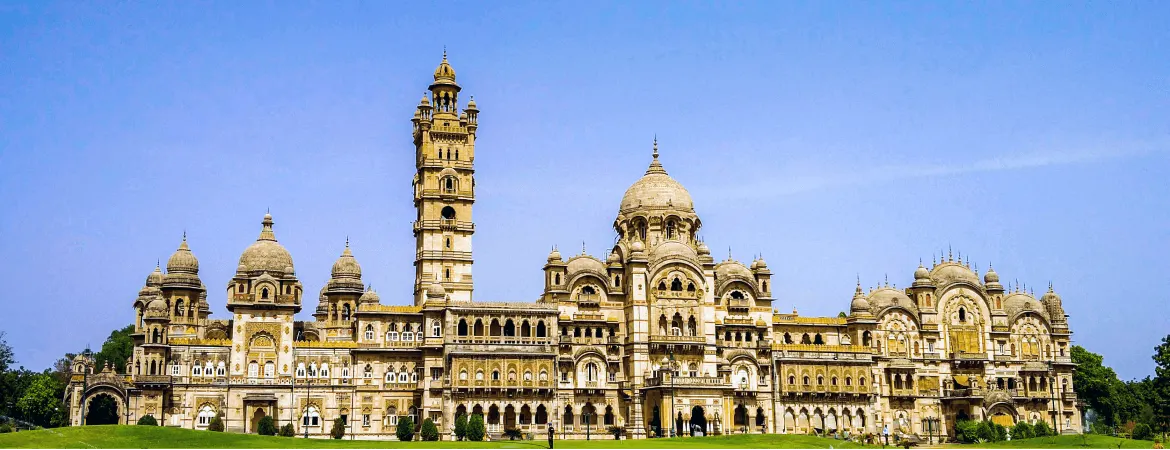 Laxmi Vilas Palace in Vadodara, Gujarat - stunning architectural landmark showcasing Indo-Saracenic design and royal heritage of India.